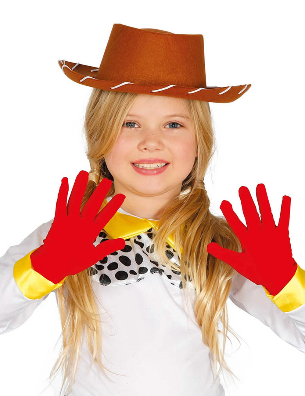 Rode korte handschoenen voor kinderen