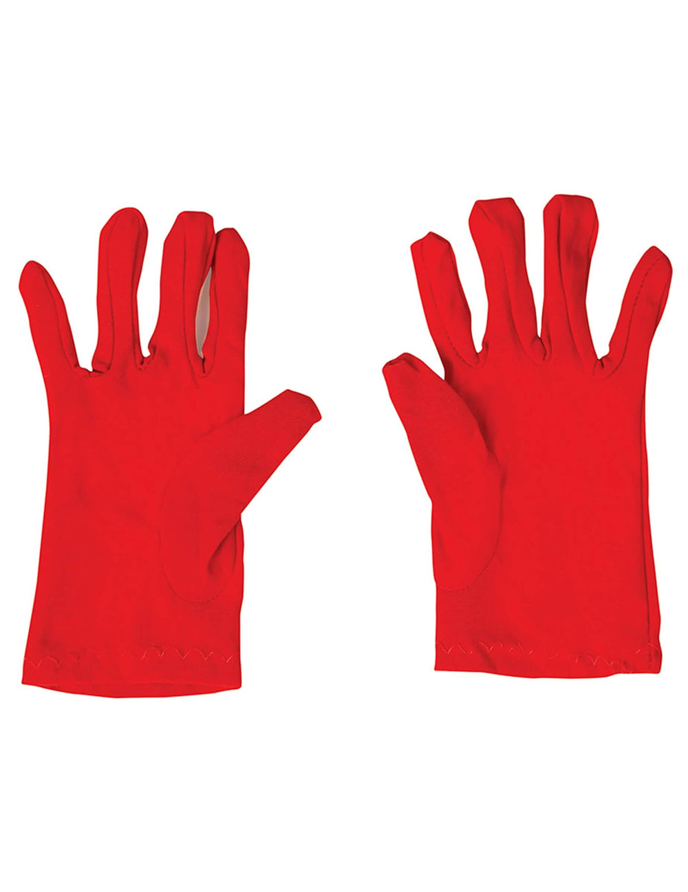 Plat zicht van de korte rode handschoenen