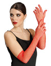 Gants résille rouges à strass adulte