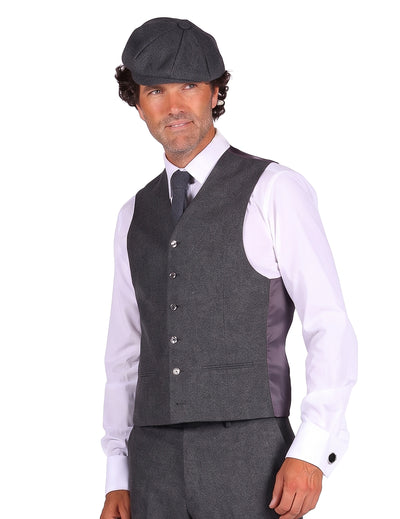 Grijs gangster gilet jaren '20 voor heren