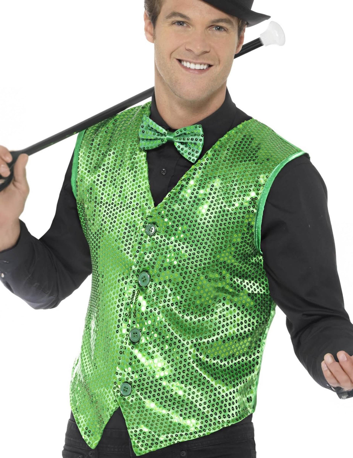 Gilet à sequins pour adulte vert