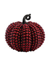 Grande citrouille décorative en résine avec perles rouge sang 24 x 22 x 21 cm