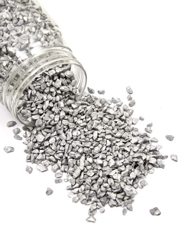 Gravillons argent pour décoration de fête couleur argent