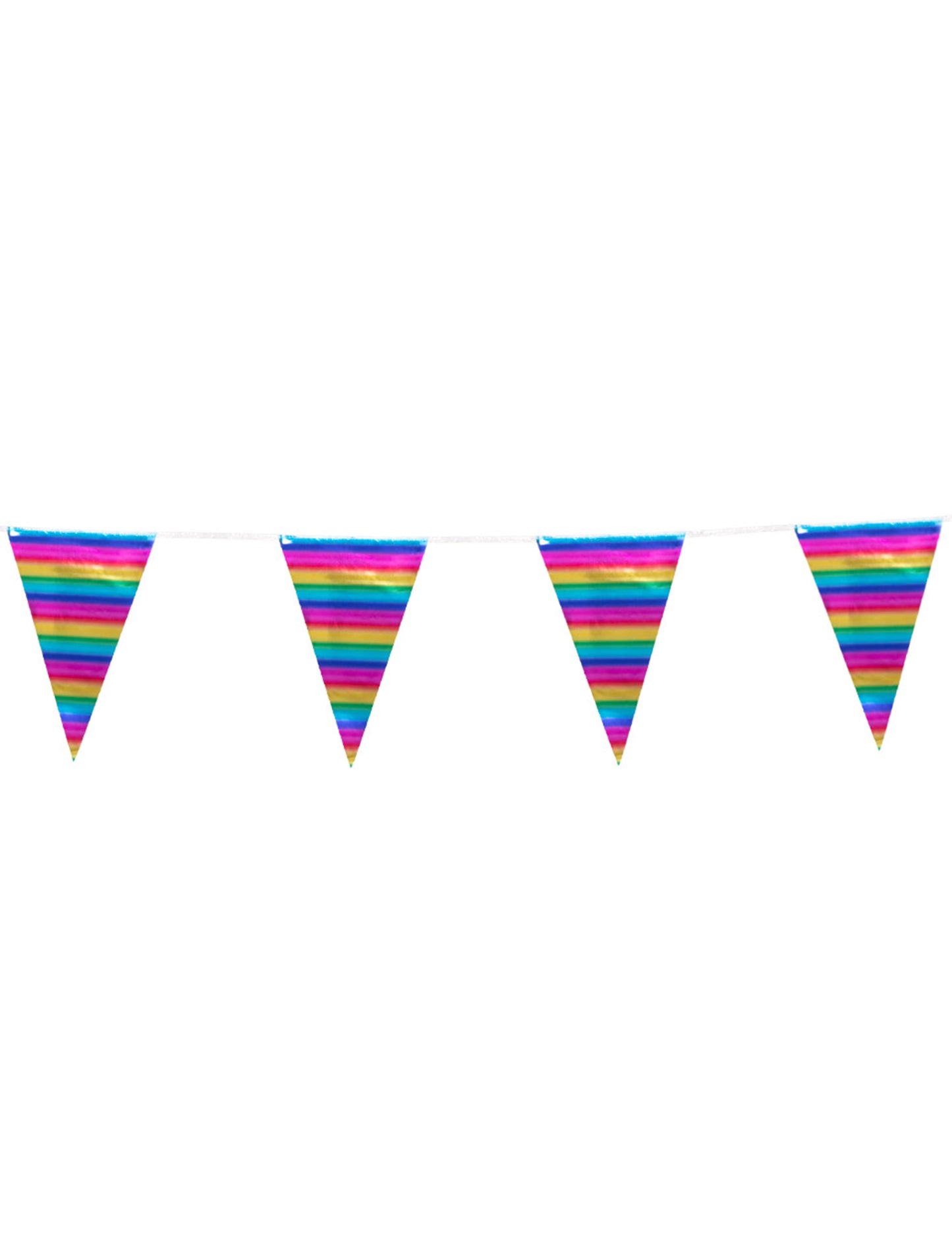 Guirlande à fanions arc-en-ciel pour fête métallique