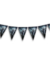 Guirlande à fanions revenants du cimetière pour Halloween bleue et noire avec main de zombie
