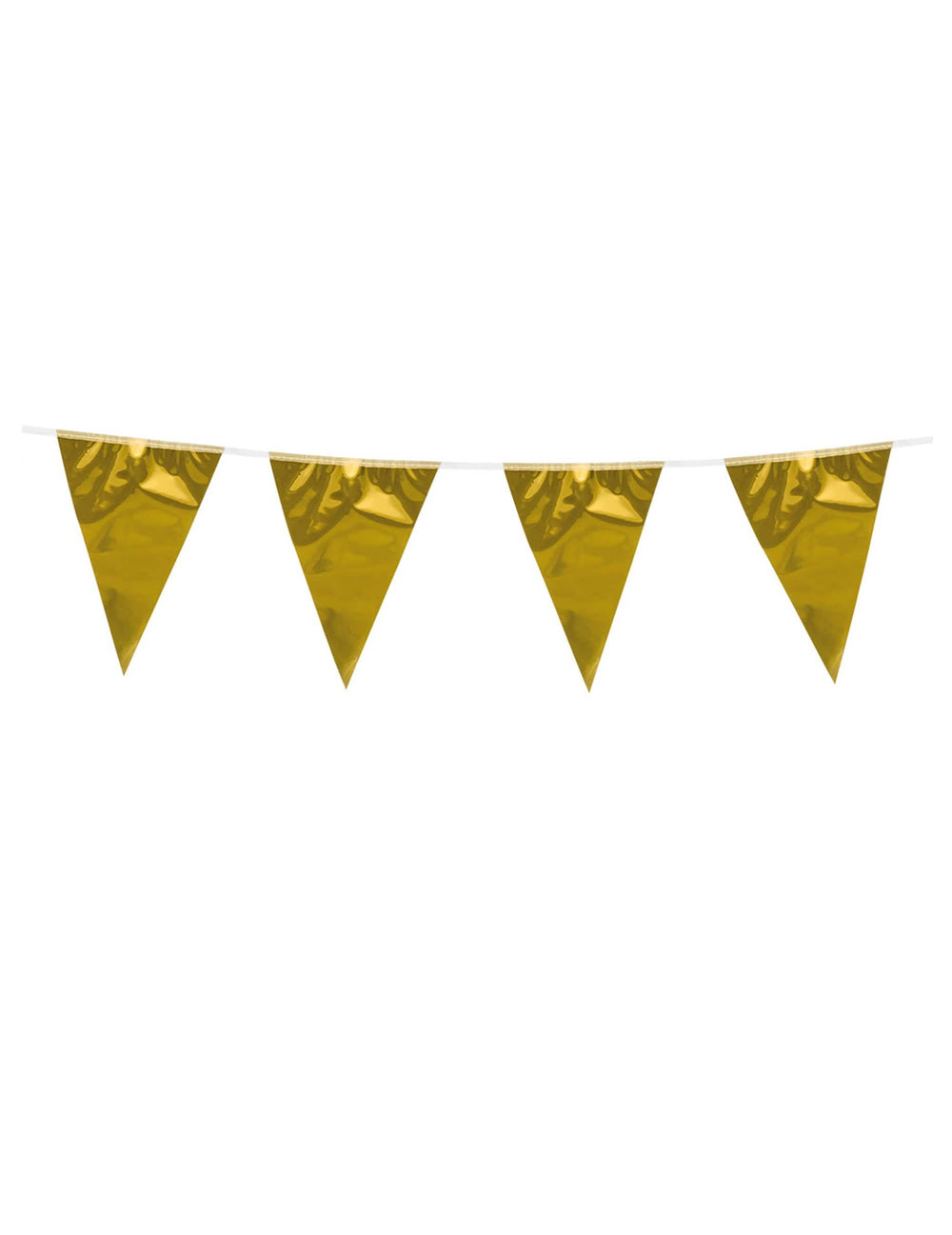 Guirlande à mini fanions dorés pour fête effet brillant métallisé