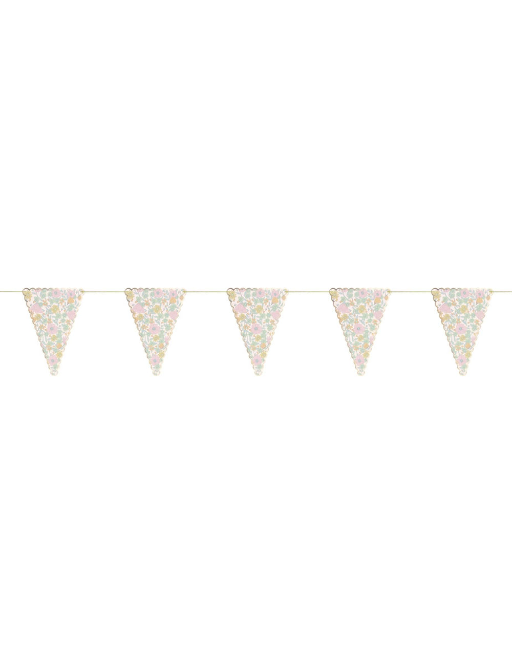 Guirlande de fanions shabby fleurs liberty pour fête multicolore pastel