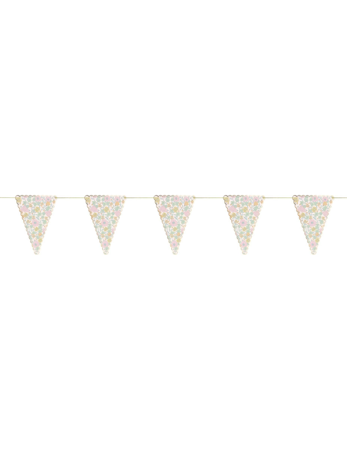 Guirlande de fanions shabby fleurs liberty pour fête multicolore pastel
