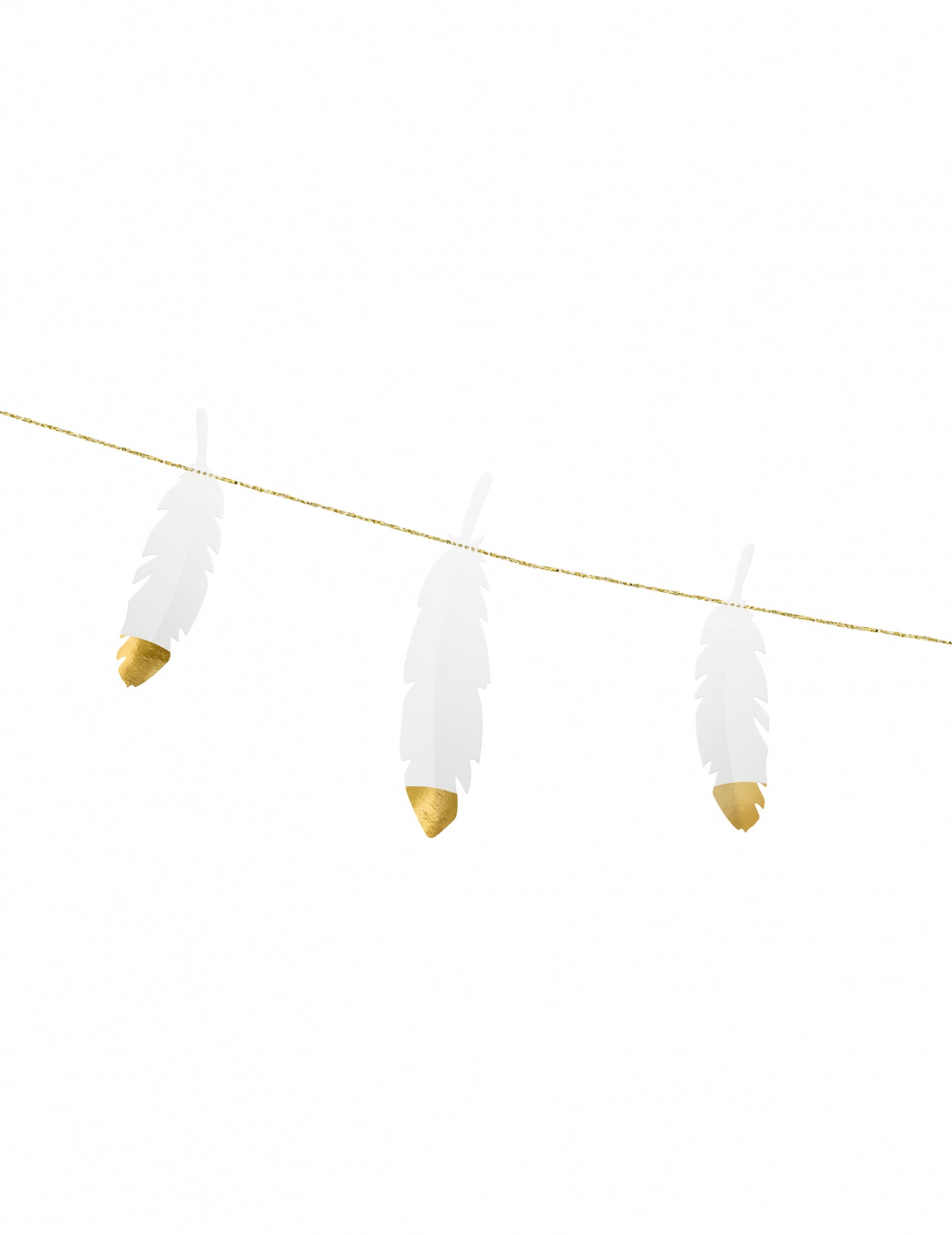 Détail des plumes de la guirlande de plumes mariage pour fête