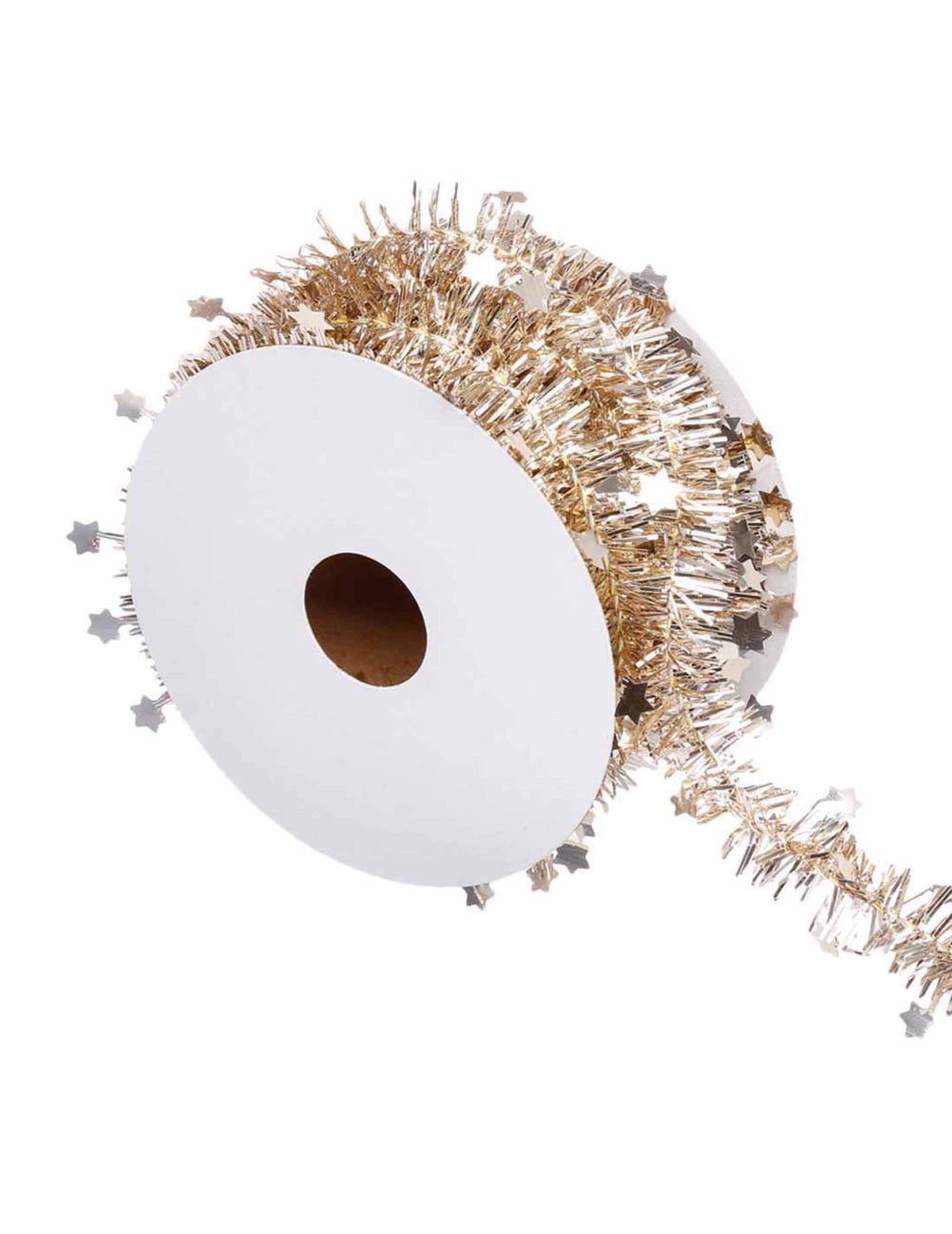 Guirlande de sapin étoiles pour décoration dorée brillante en rouleau