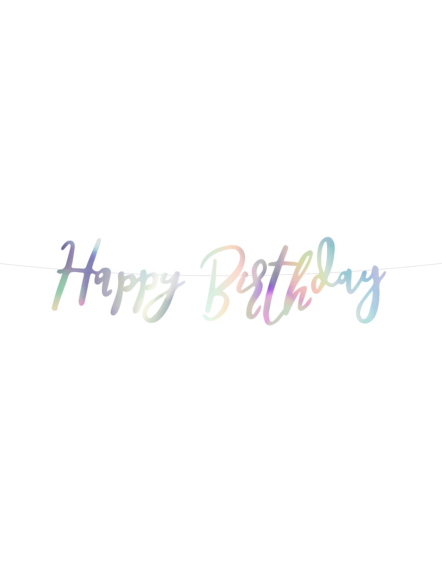 Guirlande en carton Happy Birthday pour fête iridescent