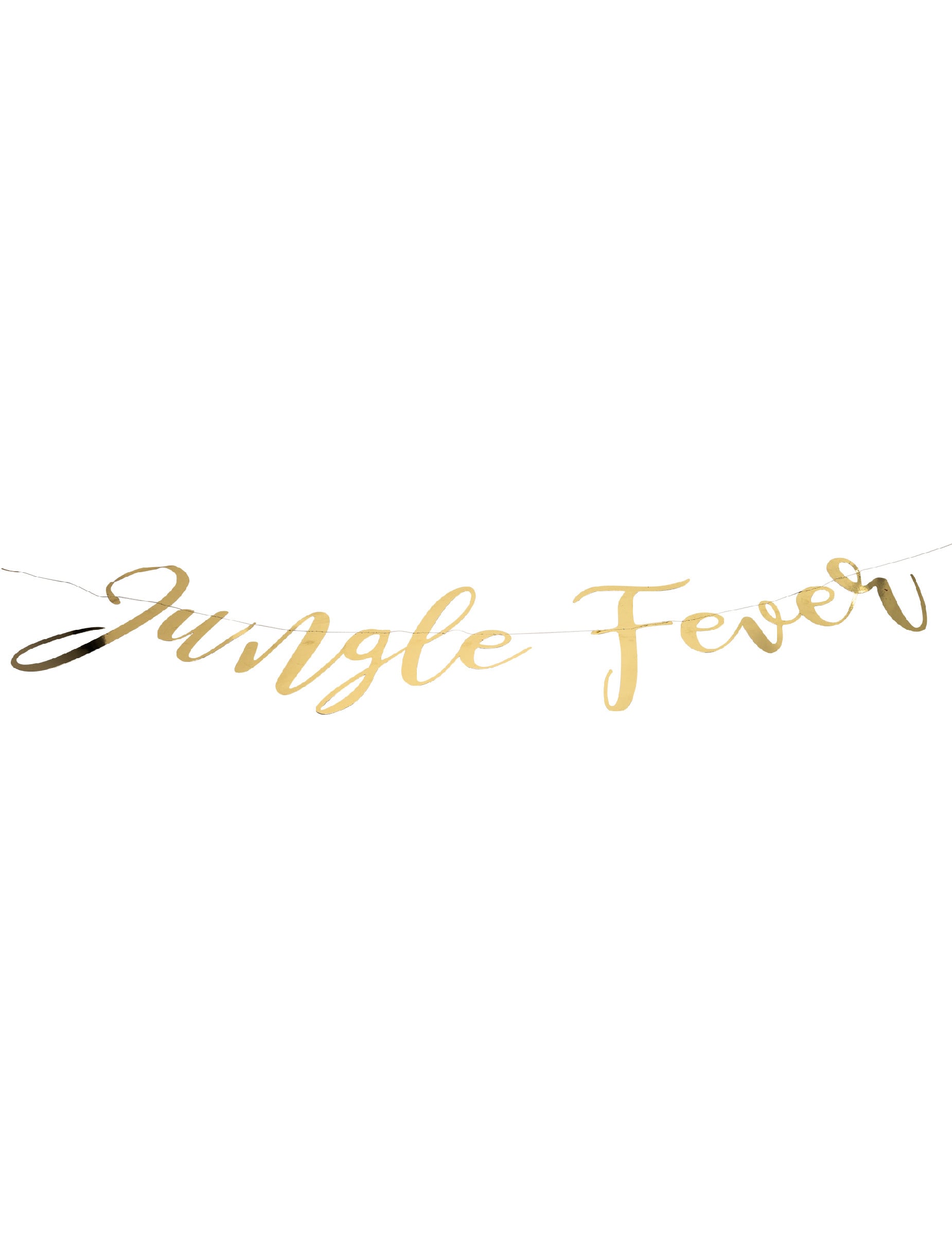 Guirlande en carton jungle fever pour anniversaire tropical dorée