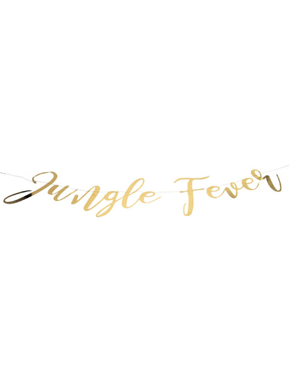 Guirlande en carton jungle fever pour anniversaire tropical dorée