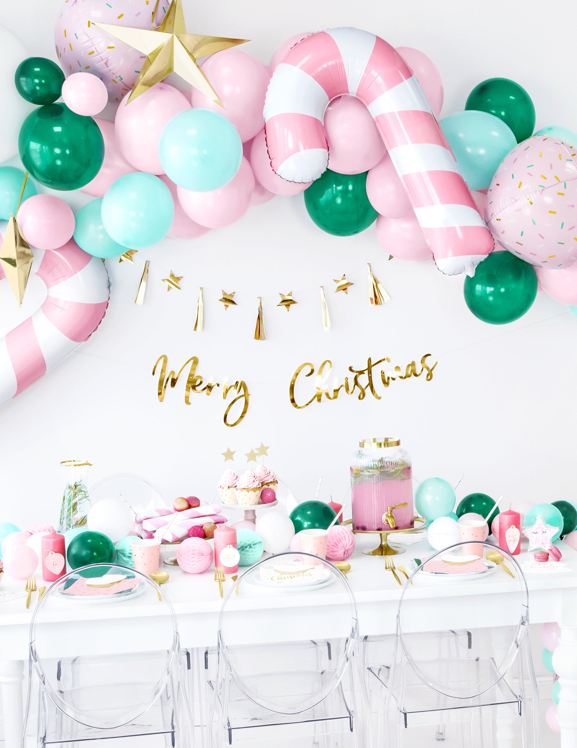 Ambiance festive de Noël de la guirlande en papier tassel étoiles dorées