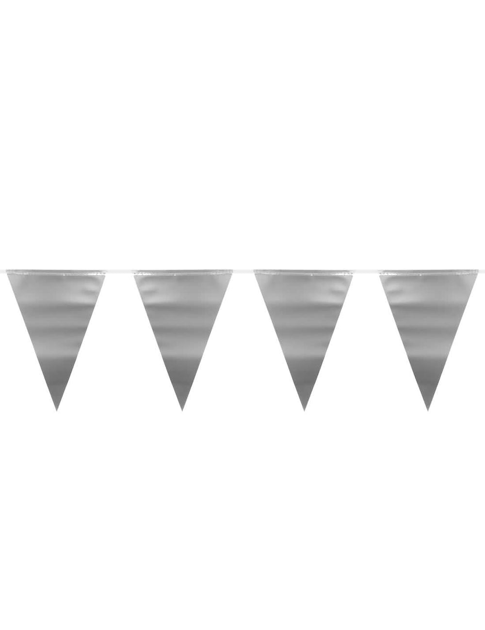 Guirlande fanions argenté métallique pour fête argenté brillant