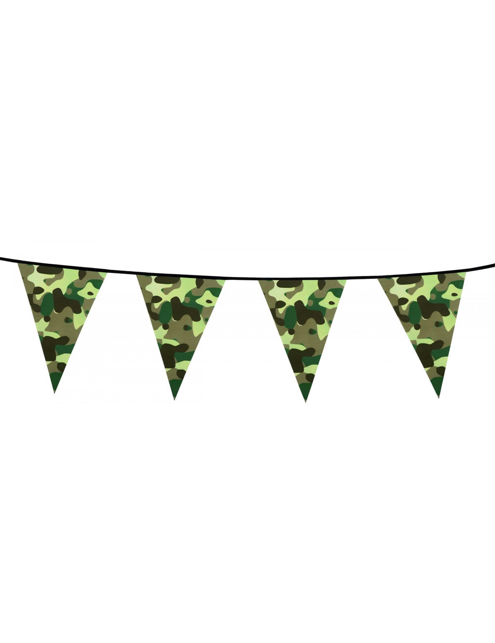 Guirlande fanions papier Camouflage pour fête 6 m vert et marron
