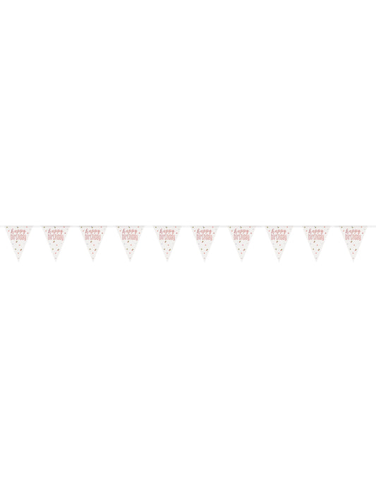 Vue d'ensemble de la guirlande fanions en plastique Happy Birthday
