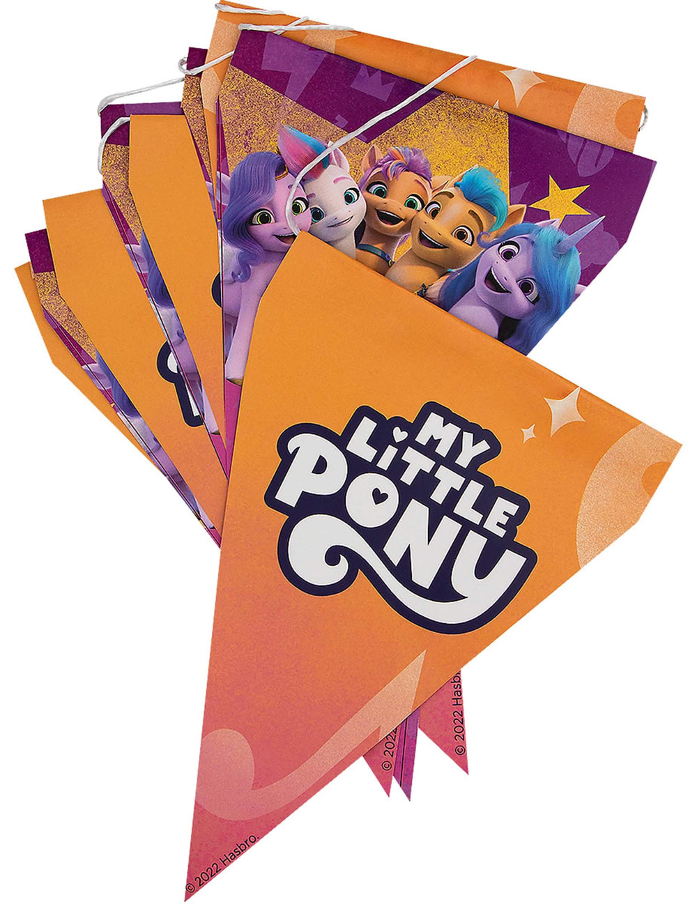 Guirlande fanions My Little Pony orange et violette