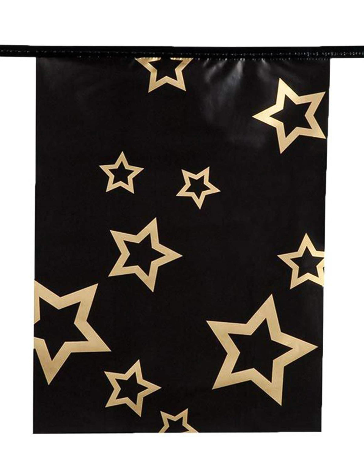 Détail du fanion noir à étoiles dorées de la guirlande fanions papier VIP décoration cinéma