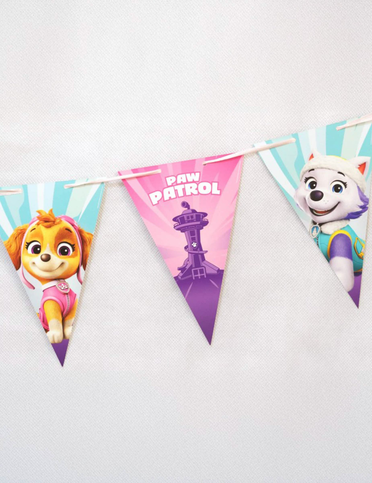 Paw Patrol™ roze vlaggenlijn 190cm x 18cm