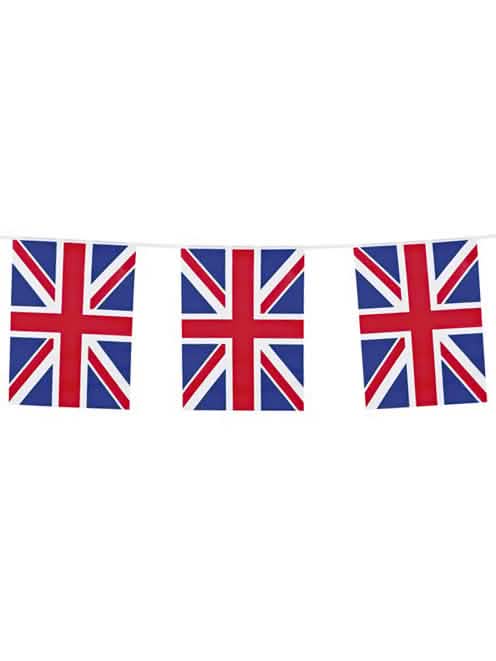 Guirlande de fanions drapeaux Royaume-Uni thème Angleterre bleu blanc rouge