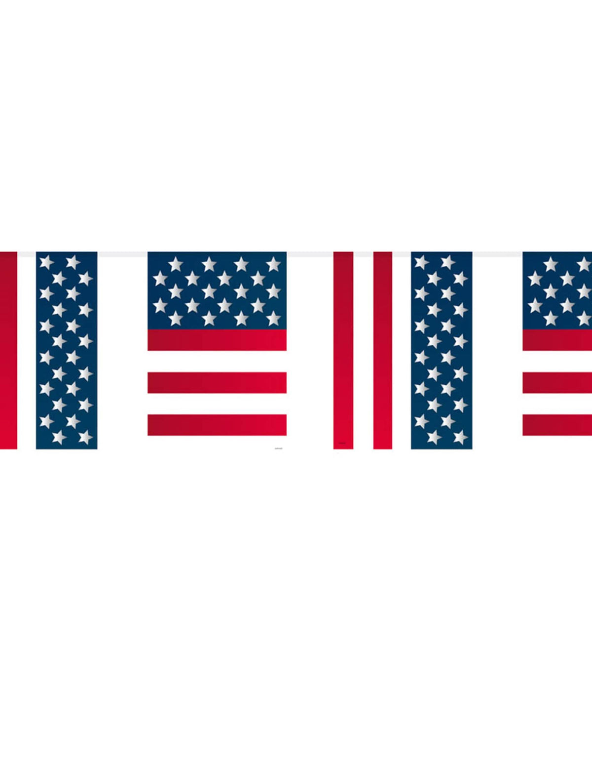 Guirlande fanions USA bleu blanc rouge avec étoiles et rayures