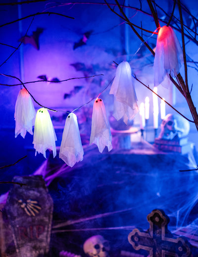 Guirlande fantômes lumineux Halloween 150 cm