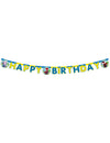 Guirlande Happy Birthday Spidey et ses amis pour enfant bleue et jaune