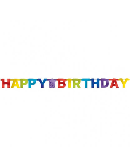 Vue d'ensemble de la guirlande Happy Birthday
