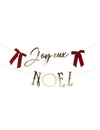 Gouden Prettige Kerst slinger met 2 rode strikken 1,80 m