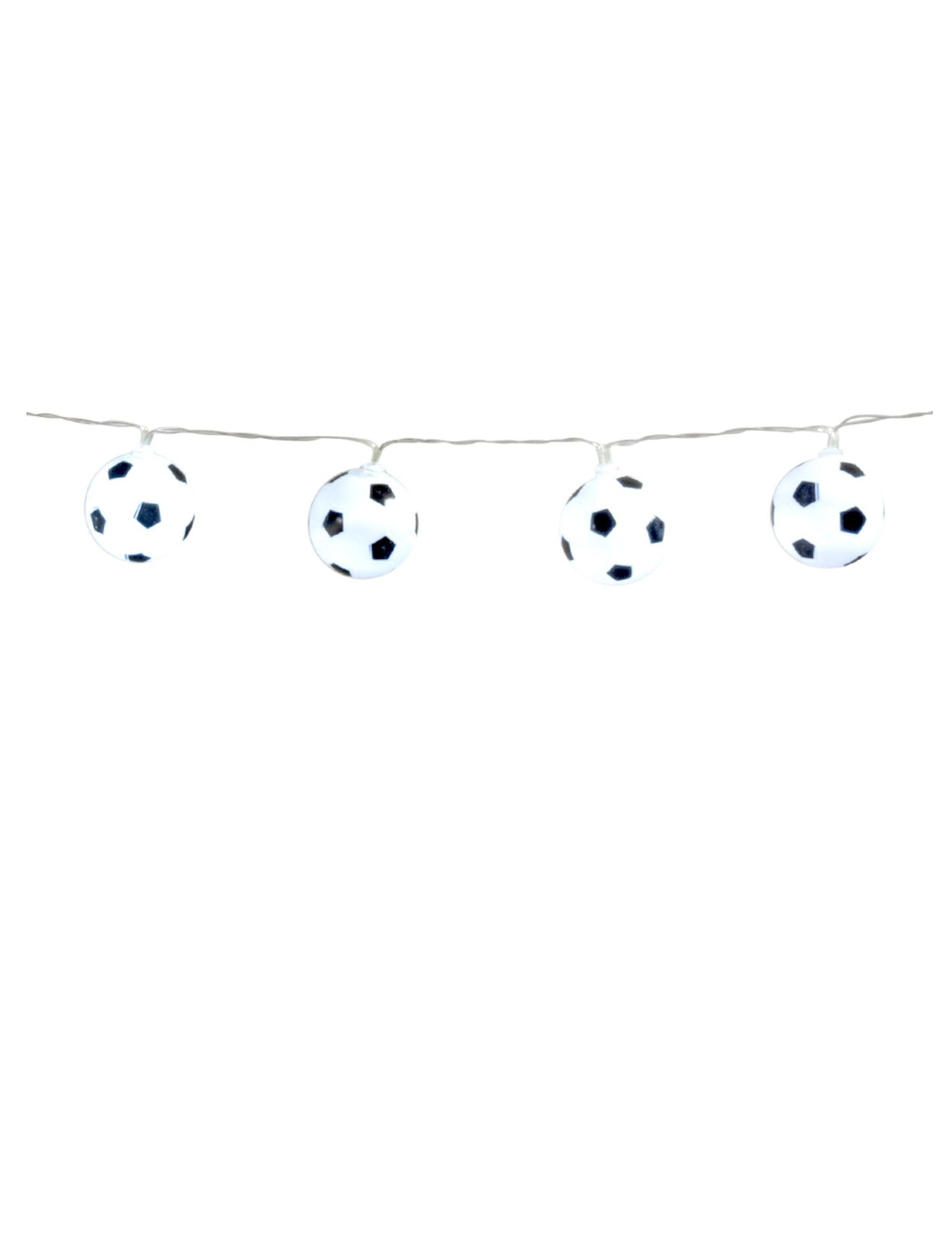 Guirlande lumineuse ballons de foot blanc et noir à piles