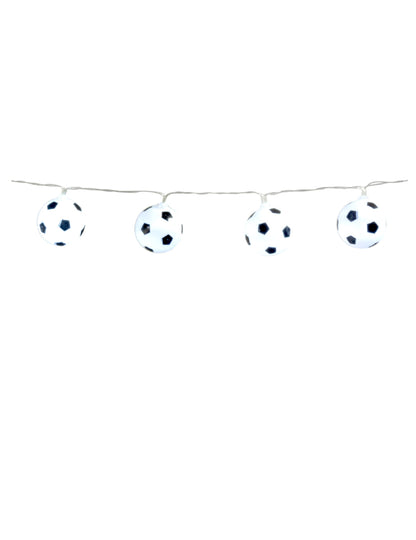 Guirlande lumineuse ballons de foot blanc et noir à piles