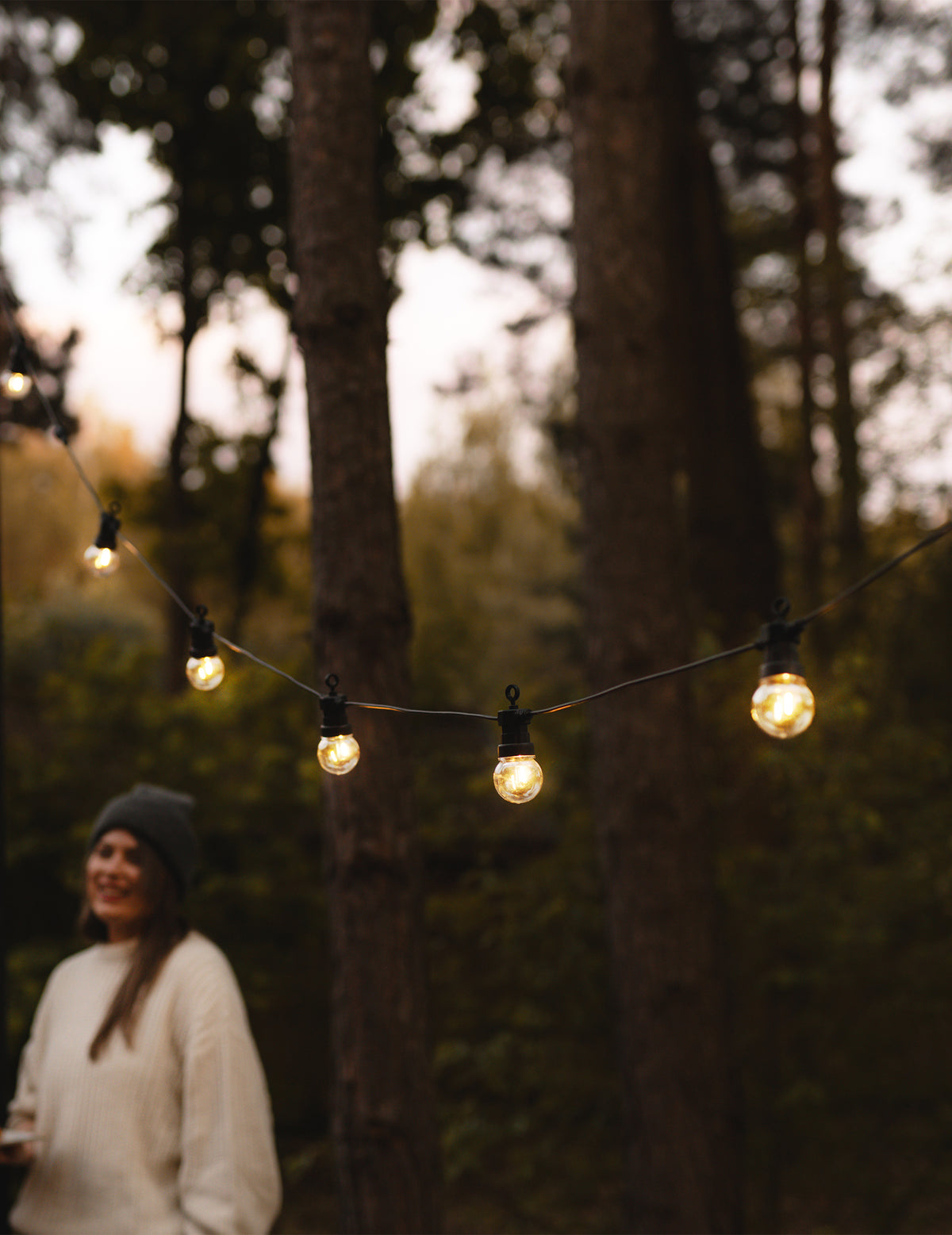 Guinguette lichtsnoer zwart met LED 5 m