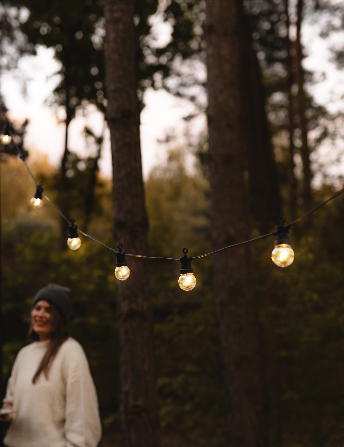 Guinguette lichtsnoer zwart met LED 5 m