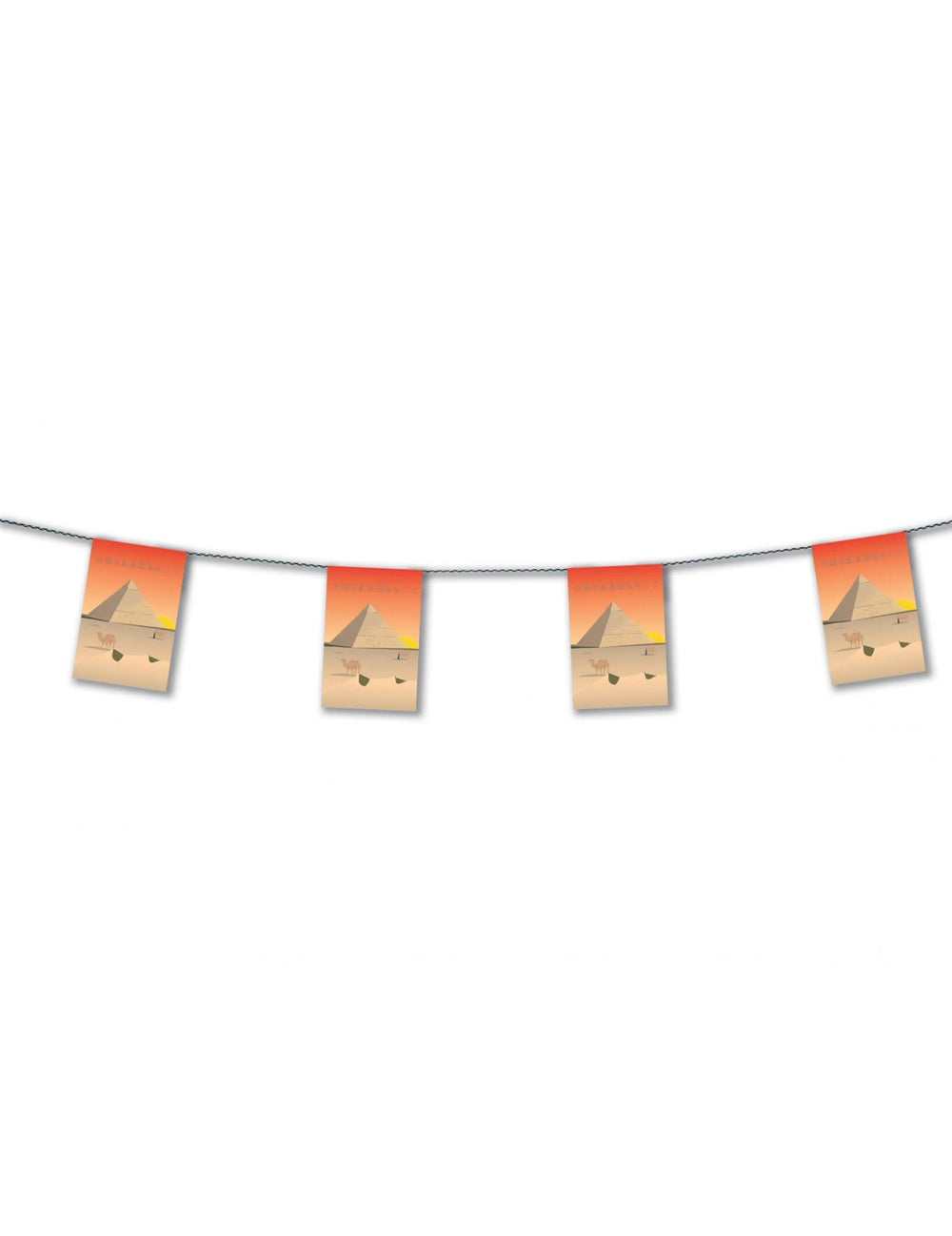 Papieren slinger Egypte voor decoratie oranje en beige met piramides