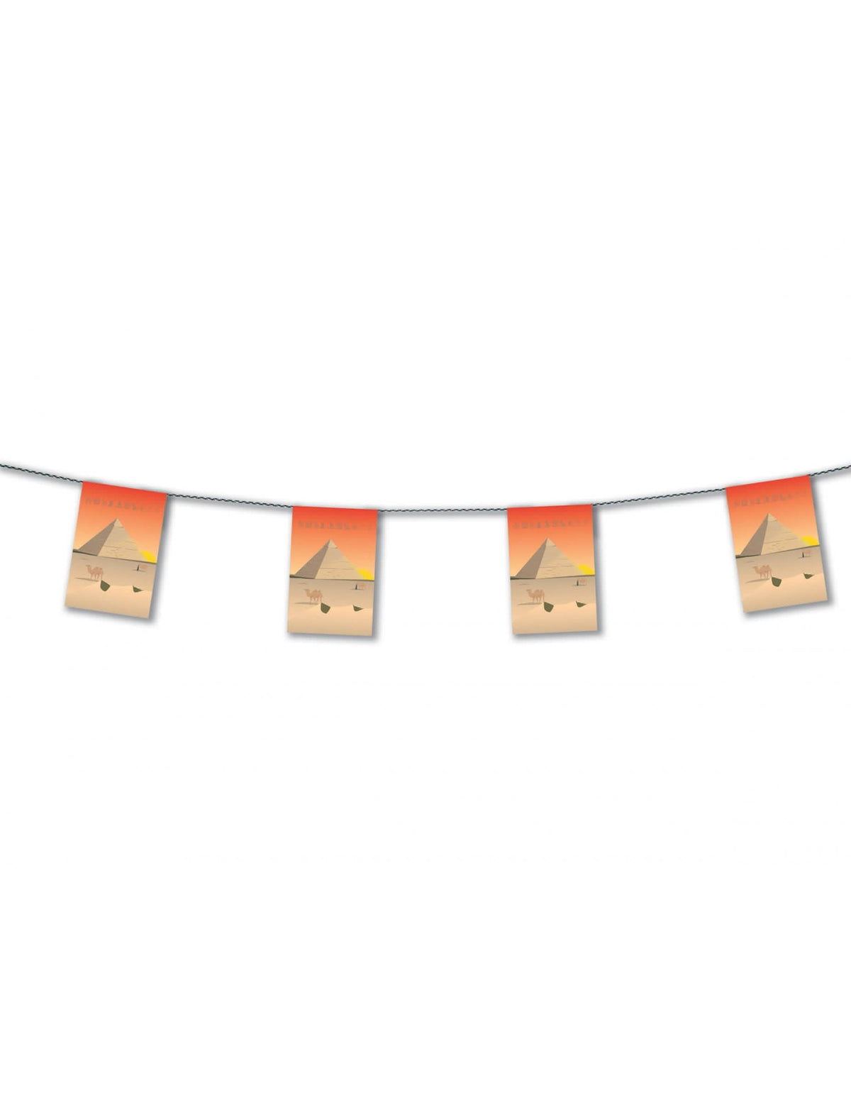 Papieren slinger Egypte voor decoratie oranje en beige met piramides
