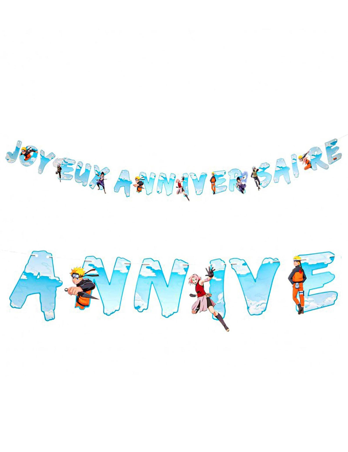 Guirlande papier Joyeux Anniversaire Naruto Shippuden™ 250 x 16cm