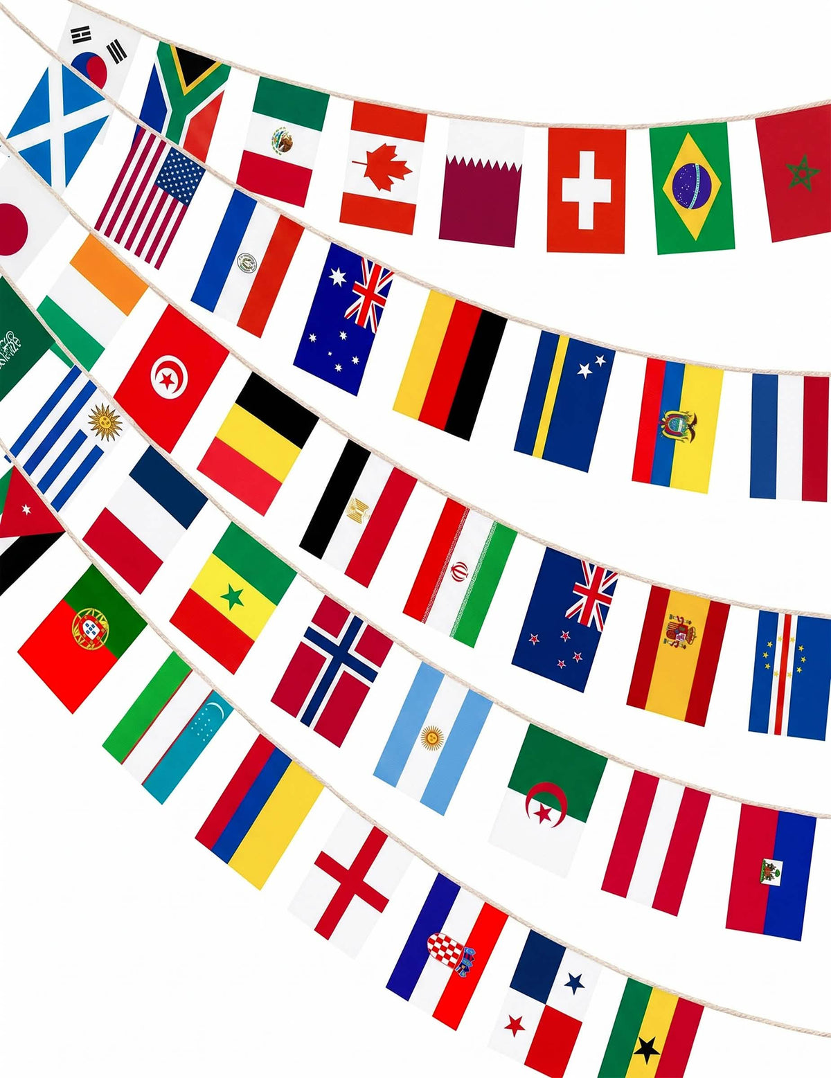 Guirlande plastique 48 Pays Coupe du Monde 20 m