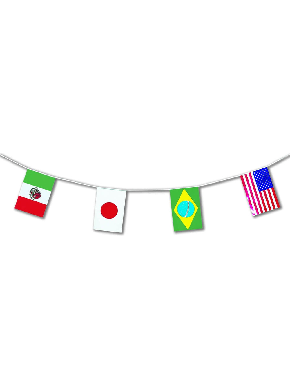 Guirlande plastique Pays du Monde pour décoration de fête multicolore avec drapeaux