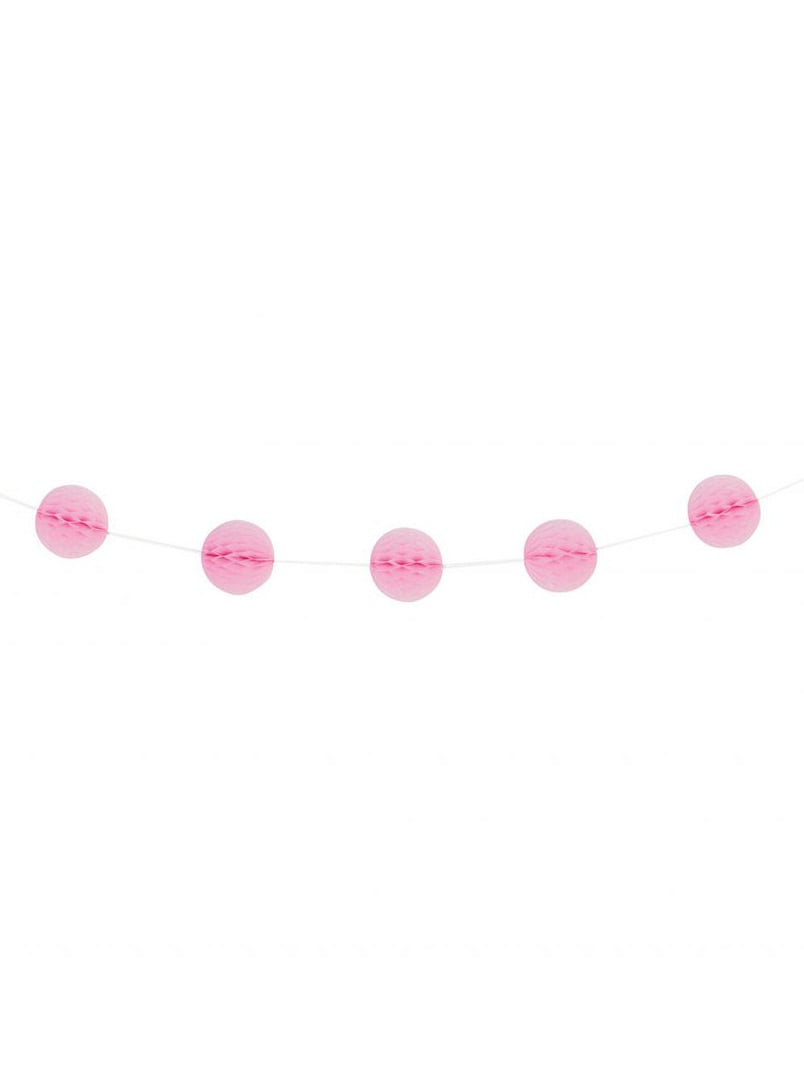 Guirlande boules alvéolées pour fête rose clair