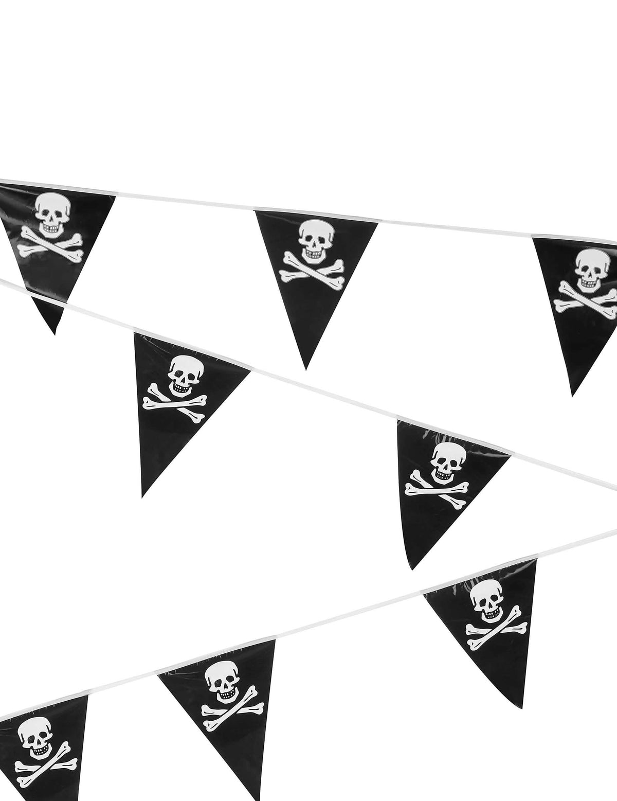 Guirlande tête de mort pirate pour fête noir et blanc