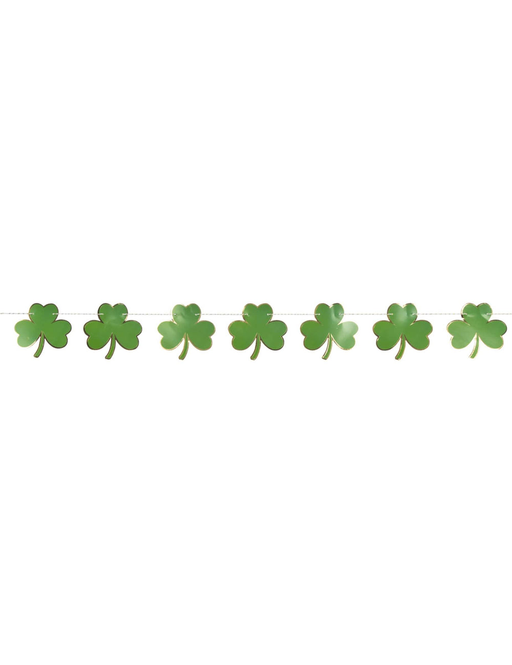 Gros plan sur les trèfles de la guirlande trèfles Saint Patrick