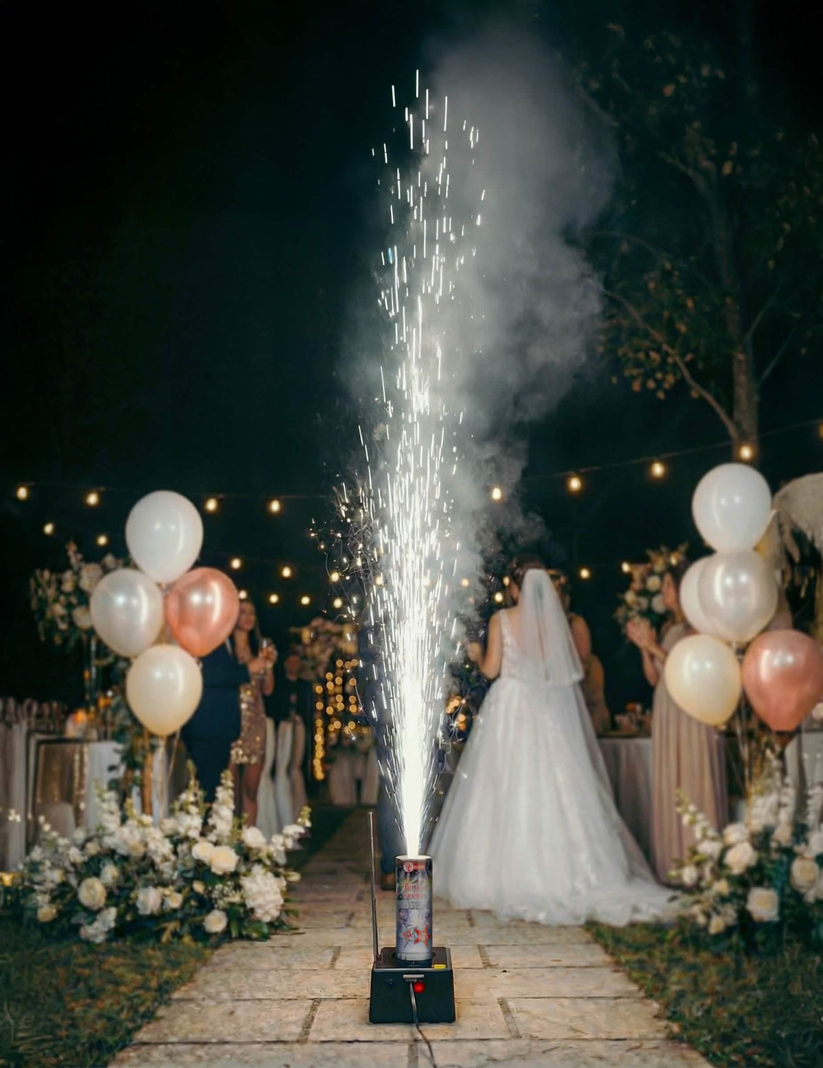 Jet de scène 2 mètres 1 minute pour mariage argent