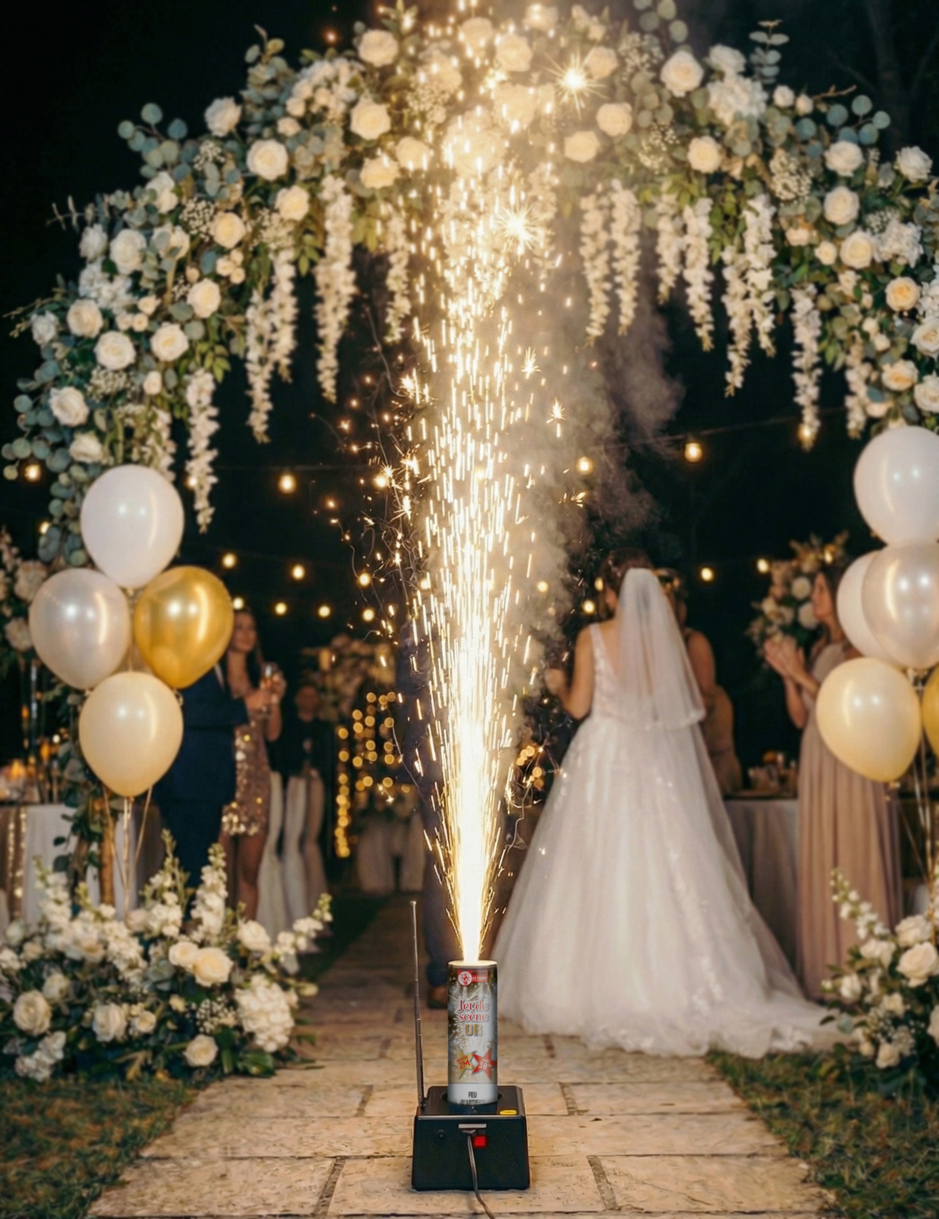Jet de scène 2 mètres 30 secondes pour mariage or