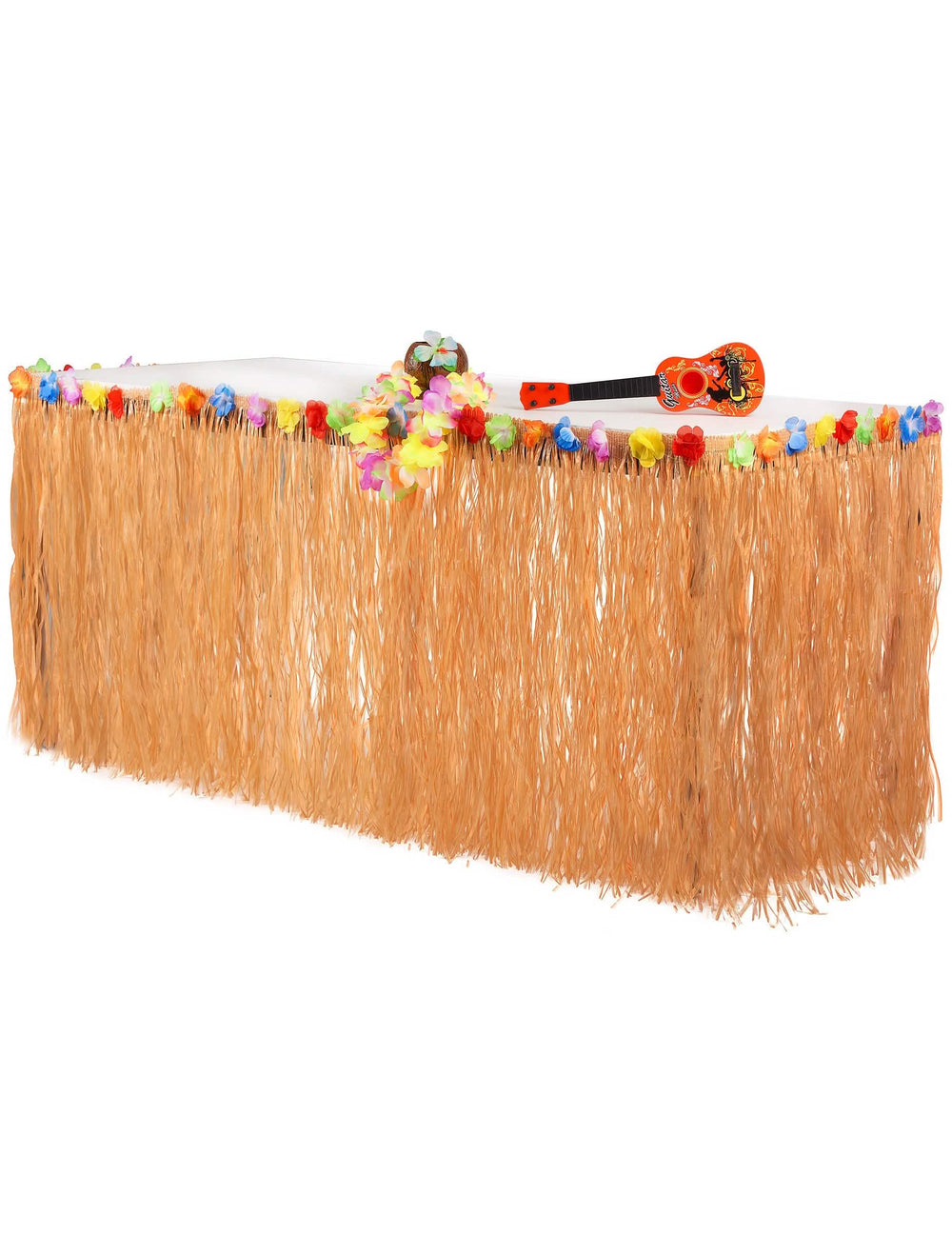 Tafelrok Hawaï voor feestdecoratie beige met veelkleurige bloemen