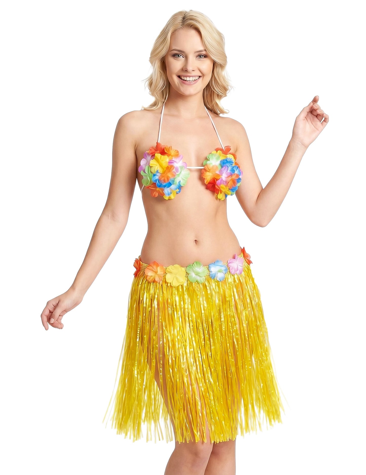 Gele hawaiiaanse rok voor volwassen