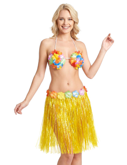 Gele hawaiiaanse rok voor volwassen