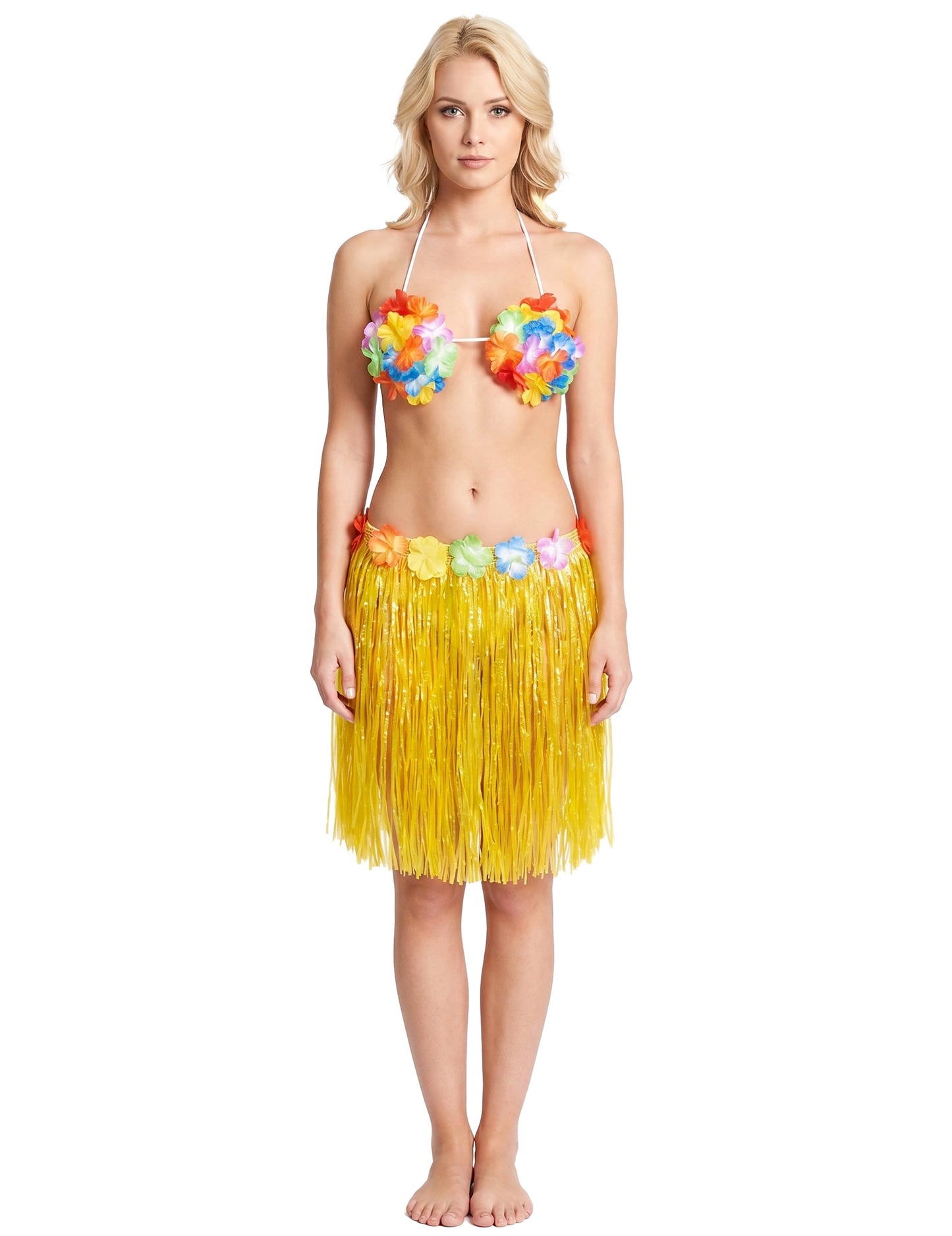 Gele hawaiiaanse rok voor volwassen