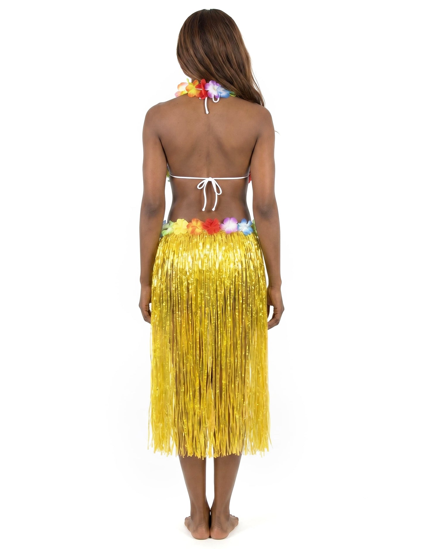 Jupe hawaïenne longue jaune adulte