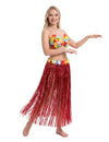 Jupe hawaïenne longue rouge adulte